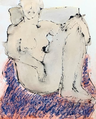 Lot 26 - John EMANUEL (1930) Seated Nude Mixed media 41...