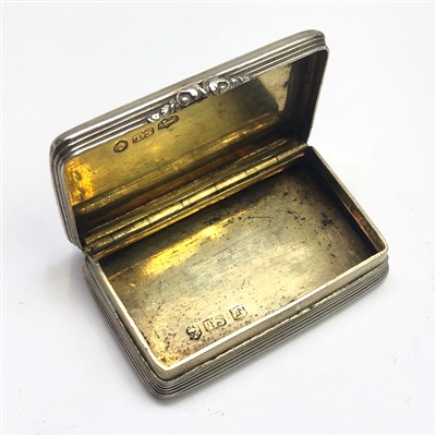 Lot 2703 - A George lV silver engine turned snuff box...