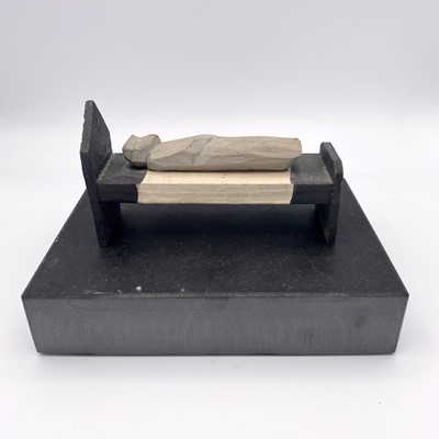 Lot 106 - Bryan ILLSLEY (1937) The Bed Painted wooden...