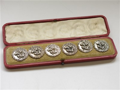 Lot 2471 - A set of 6 late Victorian or Edwardian cast...