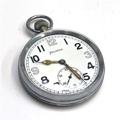 Lot 2731 - A Helvetia military nickel plated keyless...