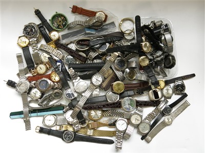 Lot 2735 - An accumulation of wrist watches, mostly mens,...