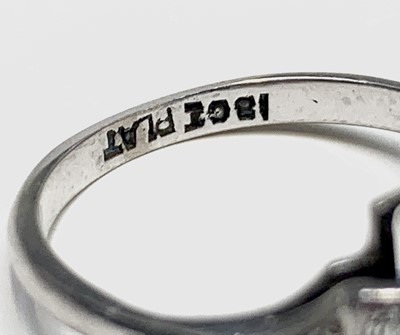 Lot 90 - An Art Deco 18ct white gold and platinum ring...