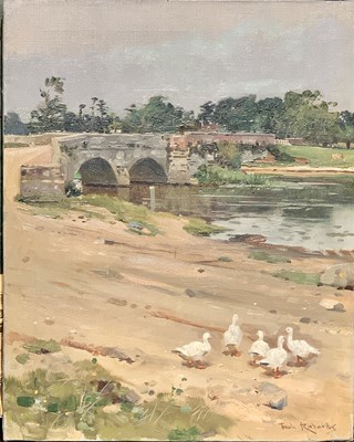 Lot 130 - Frank RICHARDS (1863-1935) A Gaggle of Geese...
