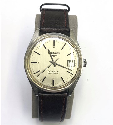 Lot 2743 - A longines conquest automatic date gentleman's...