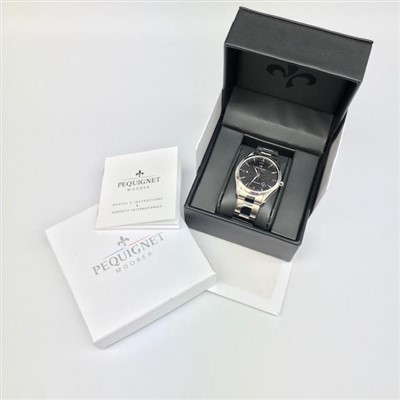 Lot 2577 - A Pequignet gentleman's stainless steel...