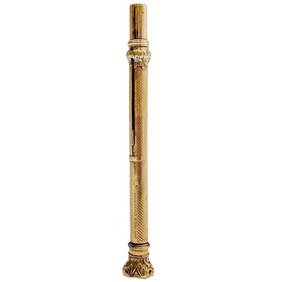 Lot 552 - A Victorian gold propelling pencil.