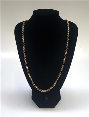 Lot 2591 - A 9ct gold Belcher link chain, 67.8g.