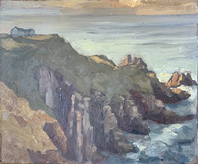Lot 186 - Bob VIGG (1932-2001) Lands End Oil on board...