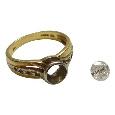 Lot 2795 - An 18ct yellow gold ring collet set with a...