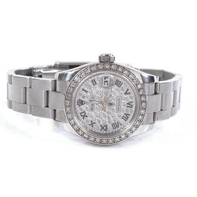 Lot 2819 - A ladies Rolex with white gold and diamond...