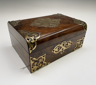 Lot 45 - A Victorian burr walnut and brass mounted...