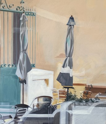 Lot 138 - Elisa McCLEOD Two Umbrellas Oil on canvas...
