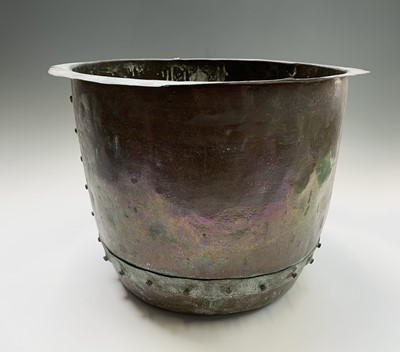 Lot 51 - A laundry copper, 19th century, of riveted...