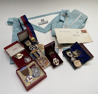 Lot 46 - Three Masonic silver and enamel jewels,...