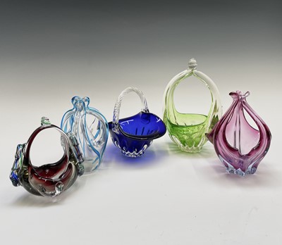 Lot 815 - A Murano type glass basket, 20th century, with...