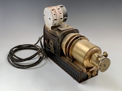 Lot 814 - Magic Lantern Slide Projector - A brass and...