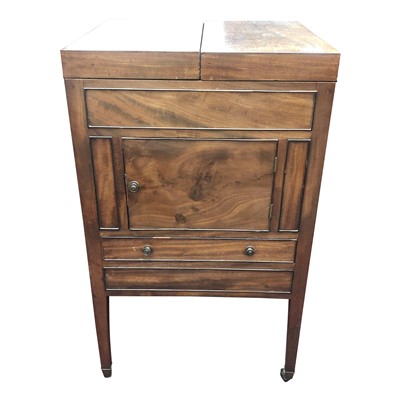Lot 3417 - A George III mahogany night cupboard, height...