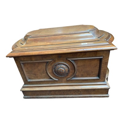 Lot 3419 - A Victorian mahogany cellarette, the lid...