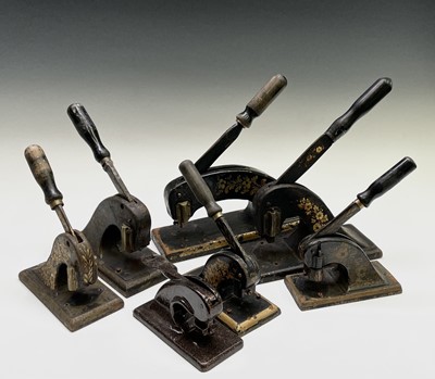 Lot 75 - A group of seven desk top seal stamps,...