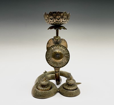 Lot 9 - An unusual combined candlestick inkstand,...