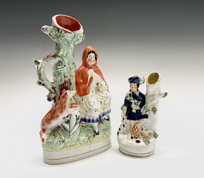 Lot 817 - A Victorian Staffordshire quill holder/spill...