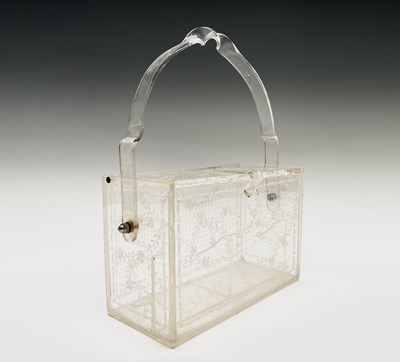Lot 2820 - A 1950s clear lucite box handbag, having...