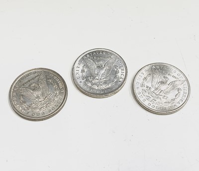 Lot 26 - USA Morgan Silver Dollars - A run of three US...