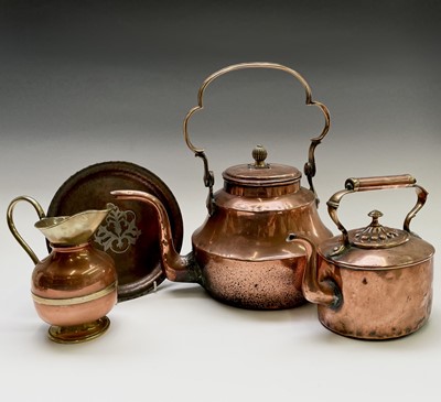 Lot 10 - A Hugh Wallis arts and crafts copper circular...