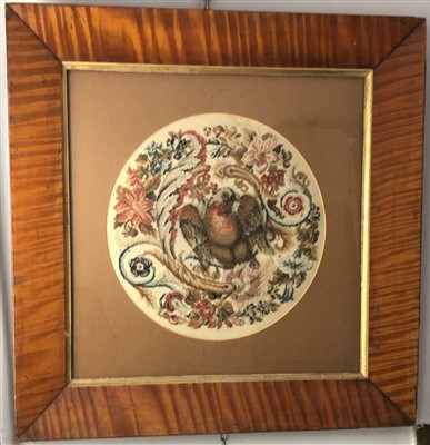 Lot 3208 - A 19th century circular needlework picture...