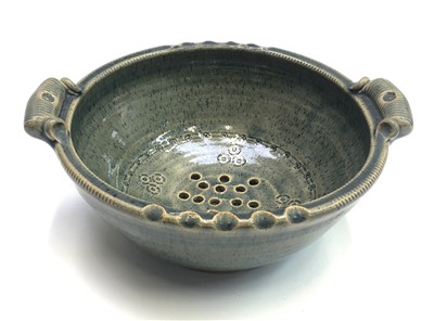 Lot 1015 - A John Vasey St Agnes studio pottery colander...