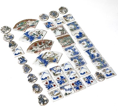 Lot 122 - Forty two Japanese porcelain plaques, Meiji...
