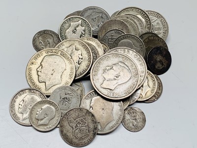 Lot 34 - G.B. Silver - Lot comprises £2.40 of pre 1947...