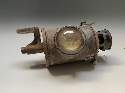 Lot 425 - Railwayana - A metal buffer stop railway lamp...
