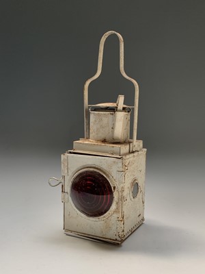 Lot 426 - Railwayana - A white painted BR train tail oil...