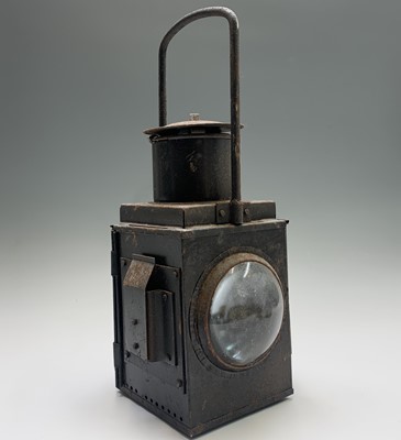 Lot 428 - Railwayana - A black painted BR train two...
