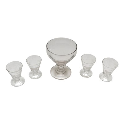 Lot 1006 - A George III rummer, height 13cm, together...