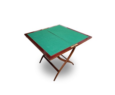 Lot 3086 - A mahogany folding coaching table, circa 1900,...