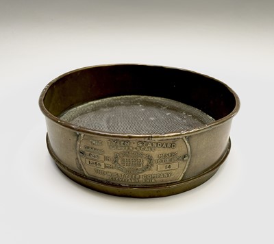Lot 86 - An early 20th century brass testing sieve,...