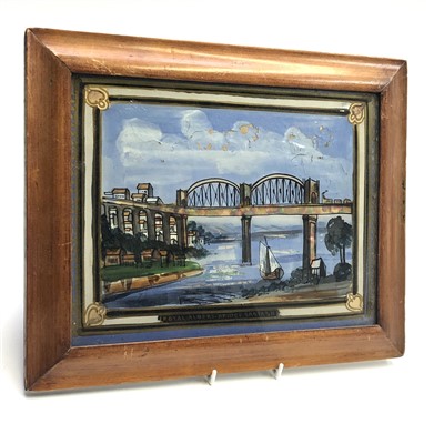 Lot 66 - A Victorian reverse painted glass picture,...