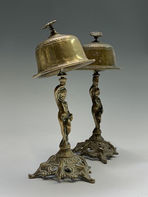 Lot 26 - A pair of early 20th century brass counter...