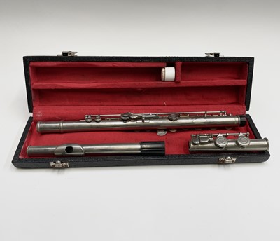 Lot 130 - A silver plated flute, 'F.I.S.M. Rampone &...