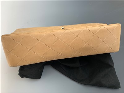 Lot 3201 - A Chanel tan lambskin leather quilted handbag,...