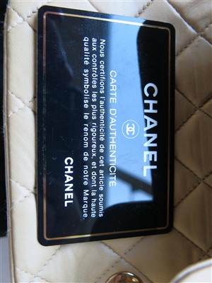 Lot 3201 - A Chanel tan lambskin leather quilted handbag,...