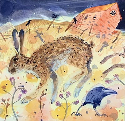 Lot 447 - Andrew WADDINGTON (1960) Hare Watercolour...