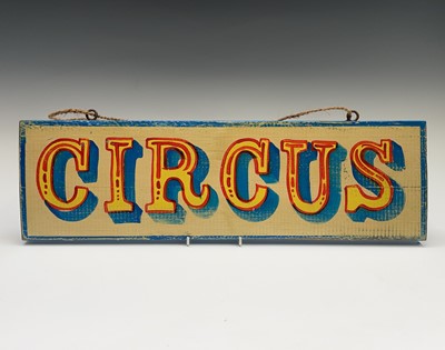 Lot 119 - A signwritten wooden sign 'CIRCUS', having...