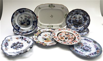 Lot 994 - A collection of Victorian ironstone plates (10).