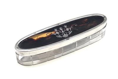 Lot 2020 - An oval toilet jar with silver mounted...
