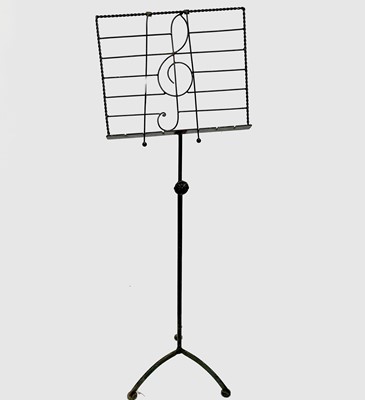 Lot 136 - A green painted metal adjustable music stand...
