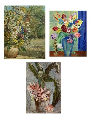 Lot 1105 - Irene CAMPBELL Pink Succulent Oil on board...